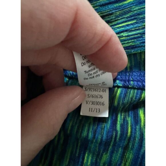 ATHLETA Mendoza Green Blue Space Dye 1/2 Zip Long Sleeve Athletic top, Small - Picture 4 of 9